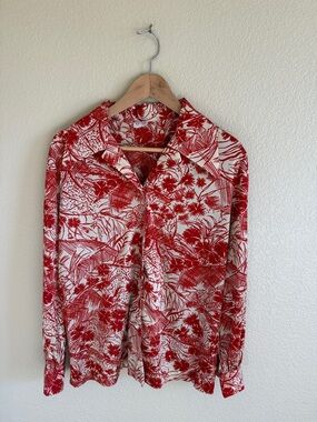 Vintage Red  and Cream Lady Graff Shirt